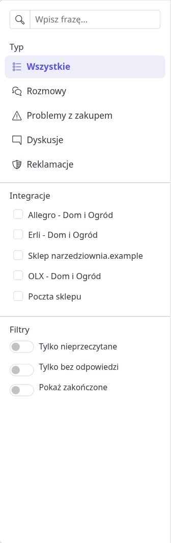 Kolumna filtrów w skrzynce