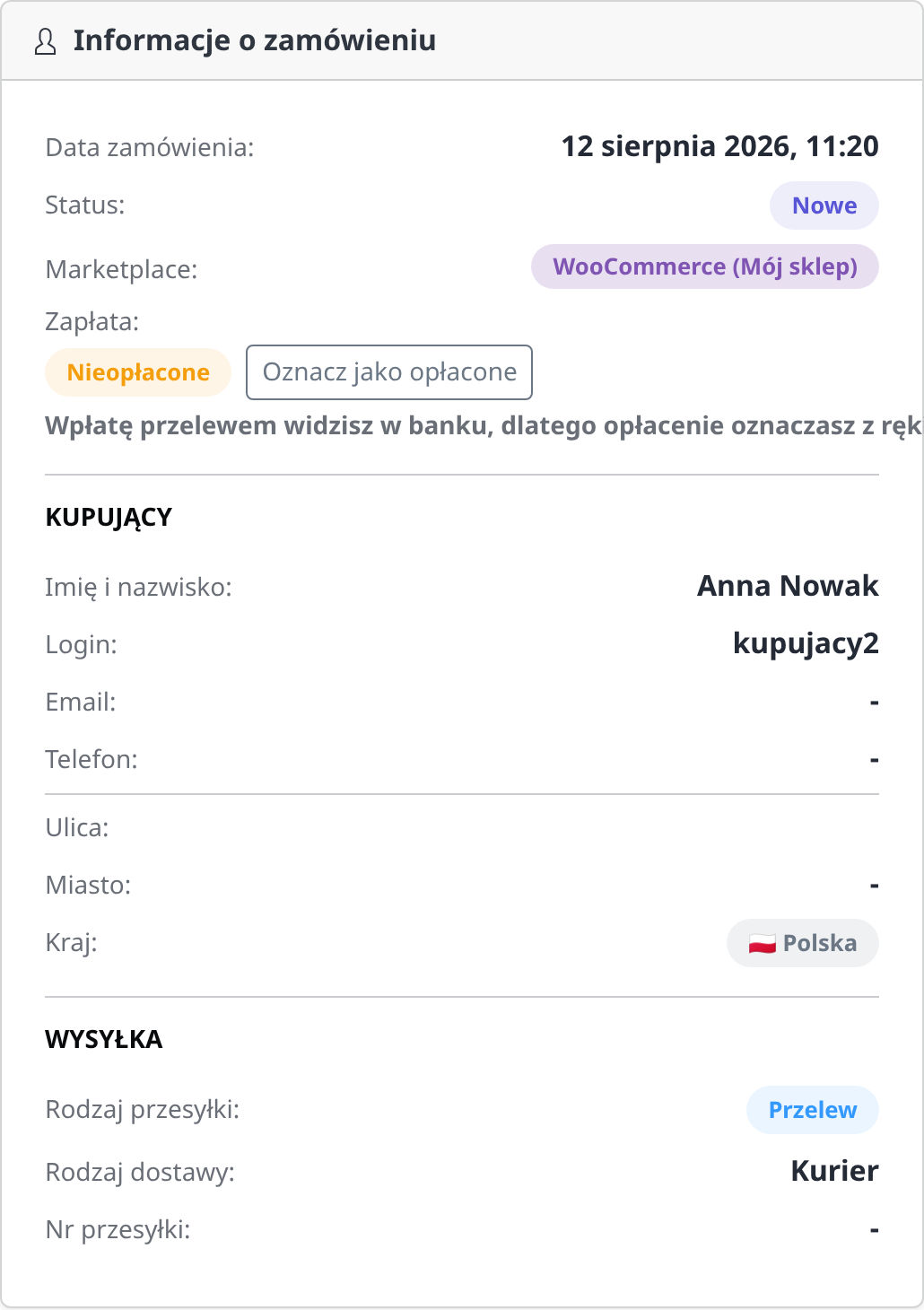 Informacje o zamówieniu