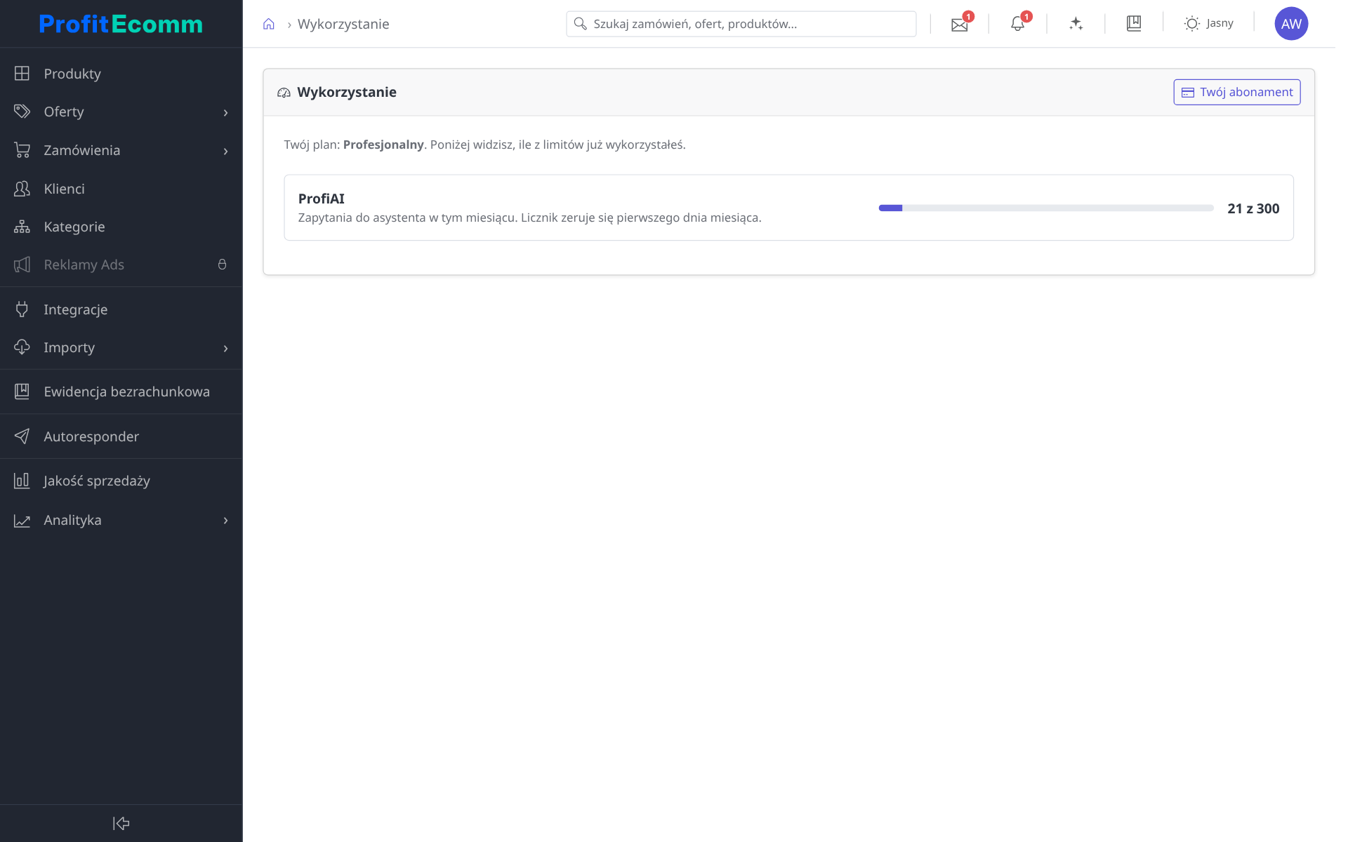 Wykorzystanie limitów